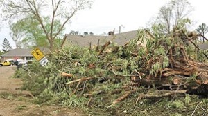 Tornado debris in New Hope. Image courtesy of the Commercial Dispatch